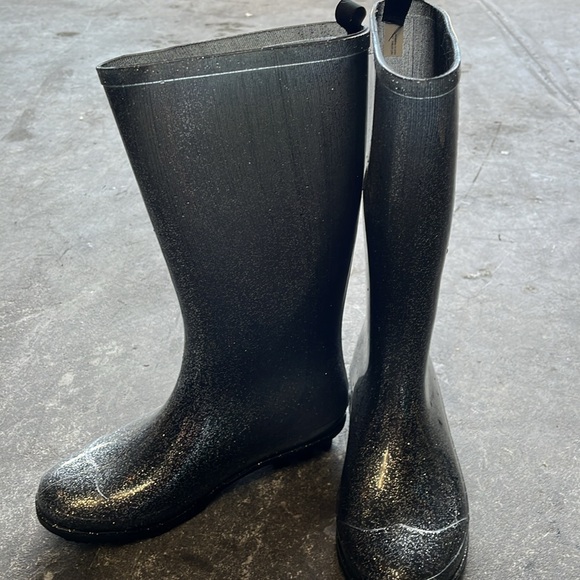 Capelli Black silver glitter tall rain boots - Picture 8 of 8